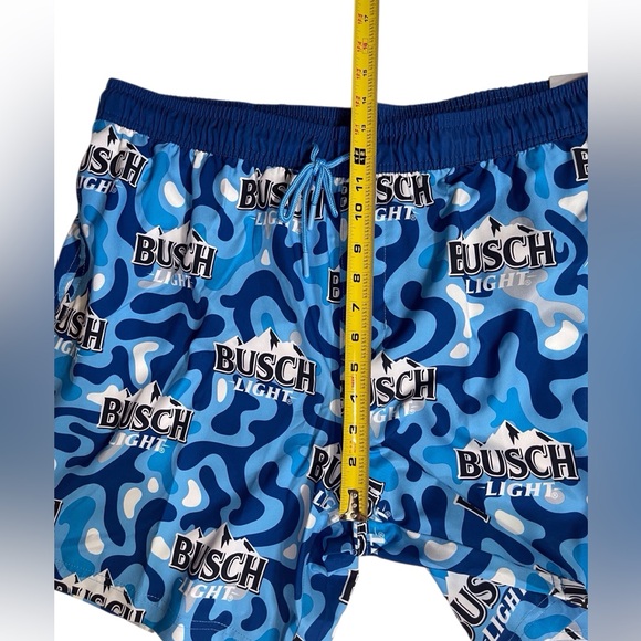 Busch Light blue/white Camo all over print board shorts/swim trunks men’s XL NWT - Picture 5 of 9
